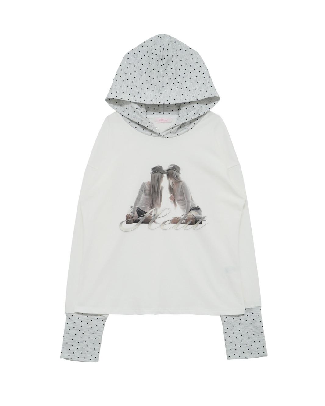 Twin Star Hodded T-shirt (White)