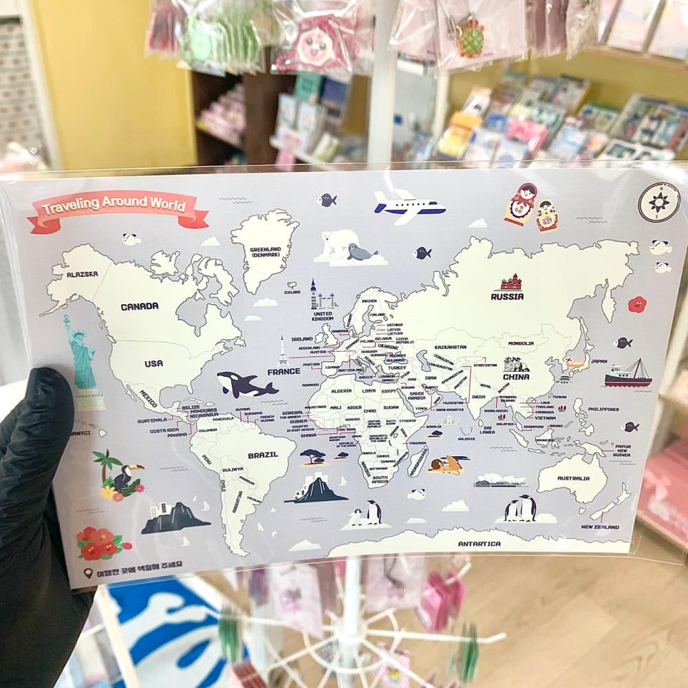 [핸드메이드썸] 해외여행 색칠 지도