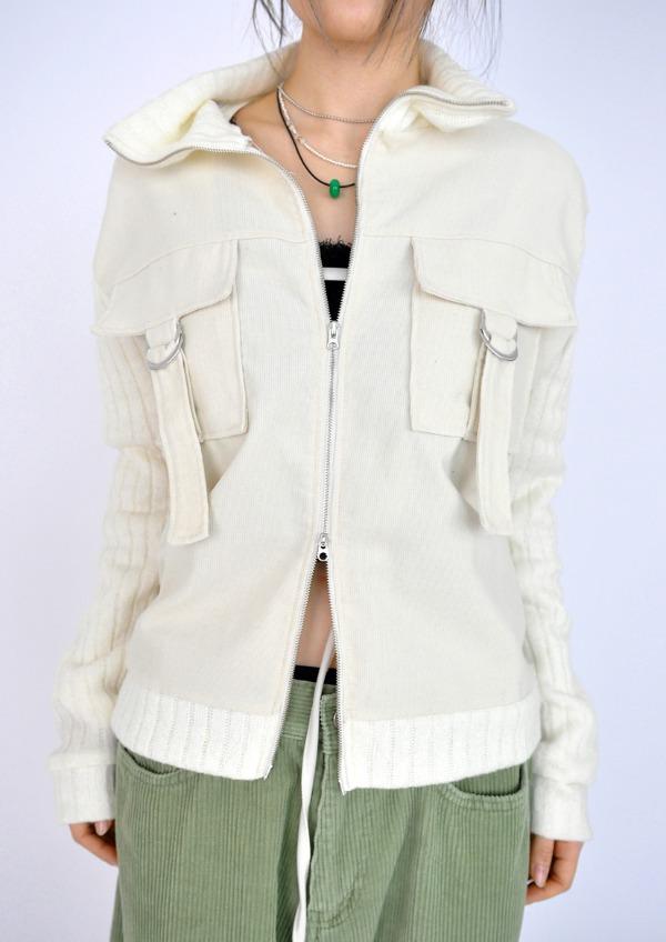 pocket corduroy zip-up(2color)