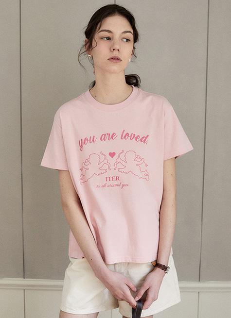 [피프티피프티 시오 착용] TWINS CUPID T-SHIRT_PINK