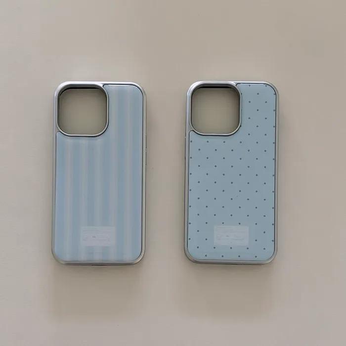 [아이폰 17 출시] label point blue epoxy case (silver frame) 실버 아이폰 갤럭시 케이스