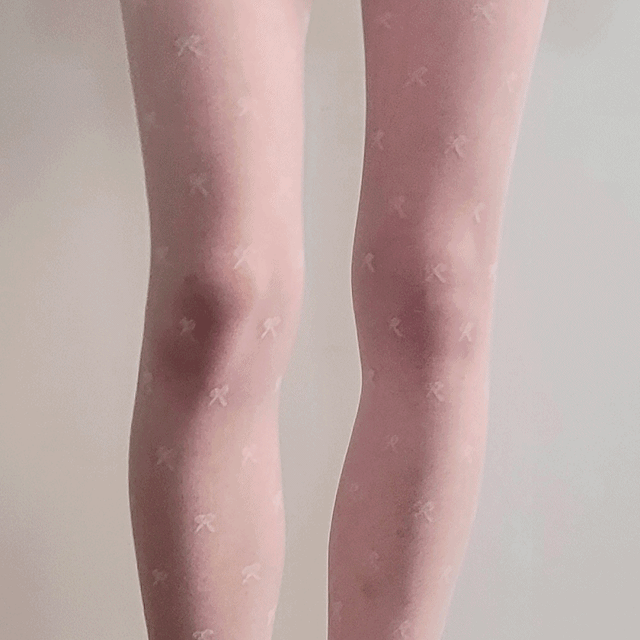 미니 리본 시스루 흰 스타킹 1 color / 블랙 망사 그물 하이틴 레그워머 양말 니삭스 흰스타킹