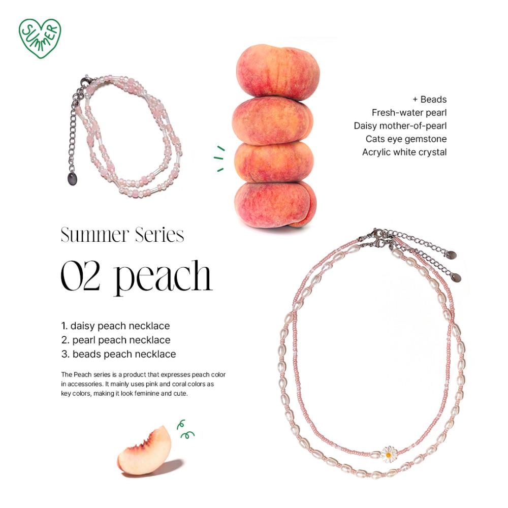 Peach. 비즈 피치 목걸이