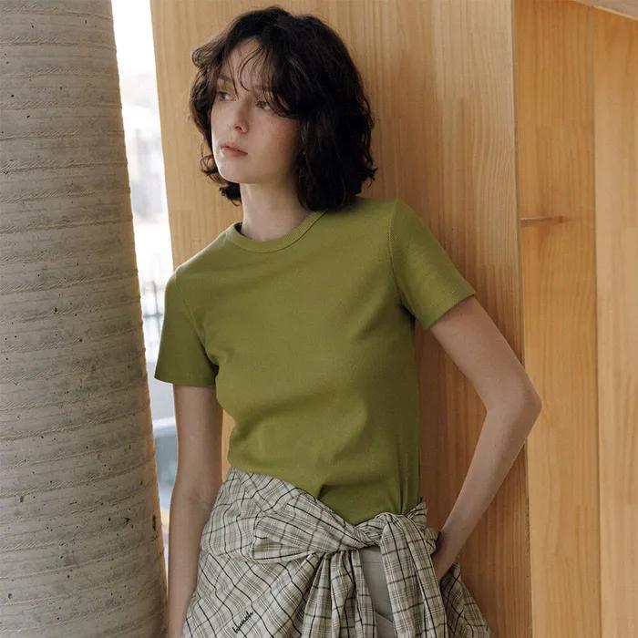 [OG 4/3 예약배송]Ribbed Incision Slim Tee (3color)