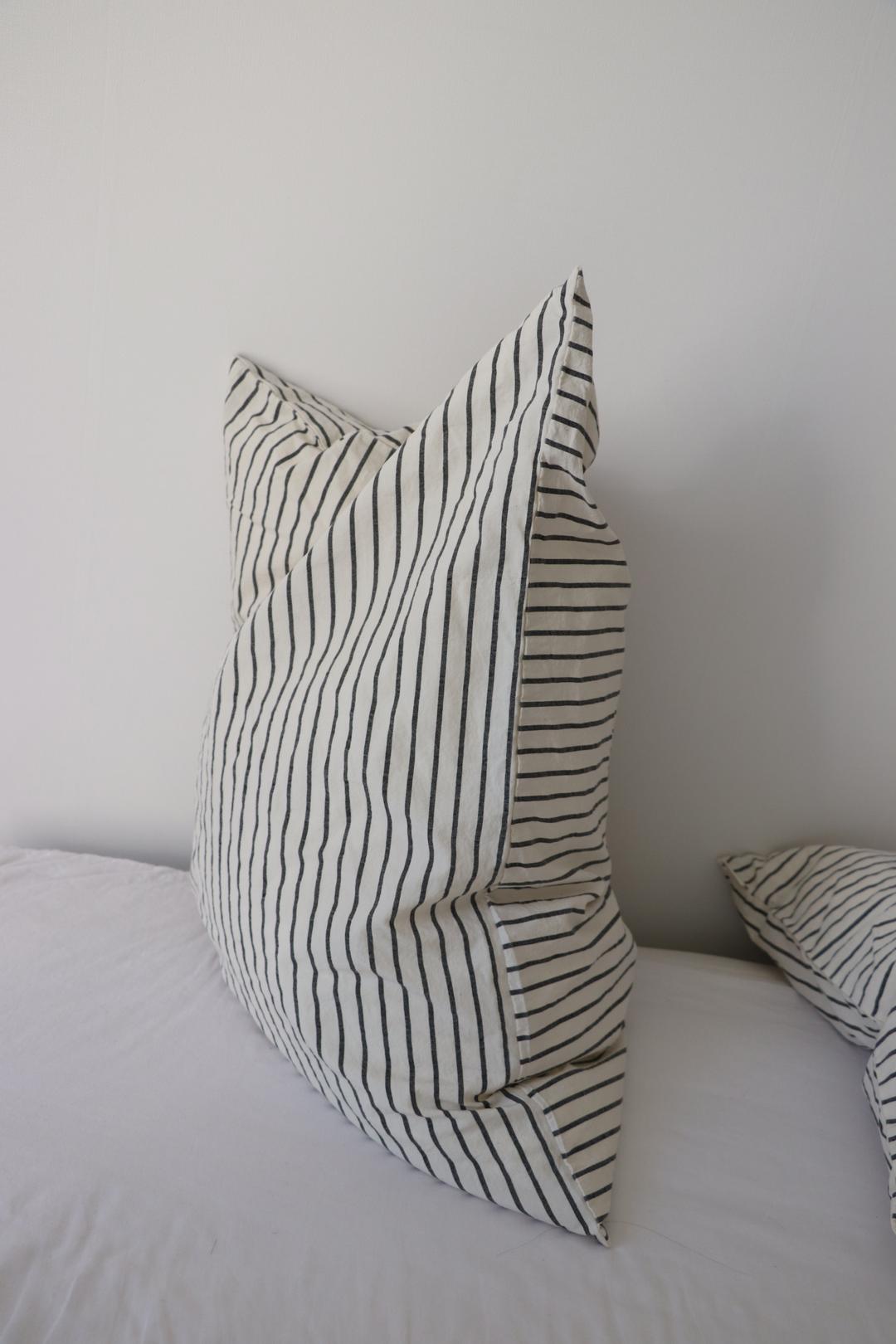 Piece stripe pillow cover