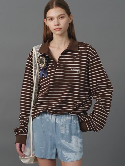 M.C UNISEX, Stripe PK Shirt / Chocolate