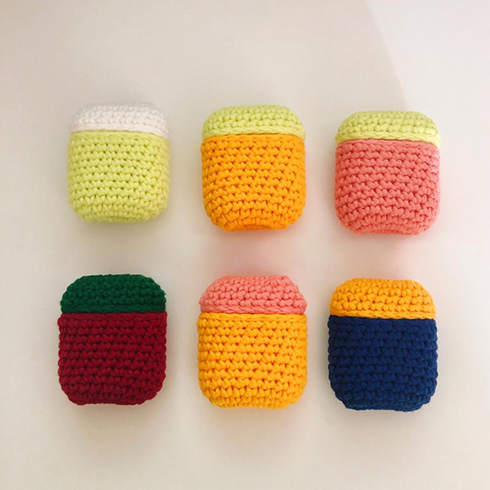 네온 배색 에어팟 니트 케이스 핸드메이드 뜨개 6종