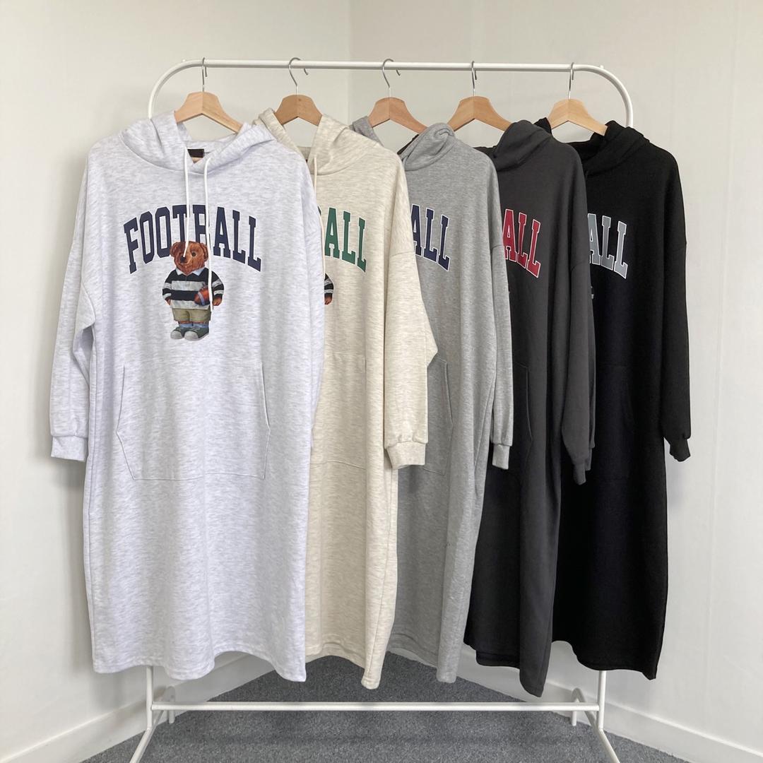 [초특가세일!!/선착순/후드티&원피스/커플룩강추/남녀공용] 풋볼후드원피스 & 풋볼후드티 5color