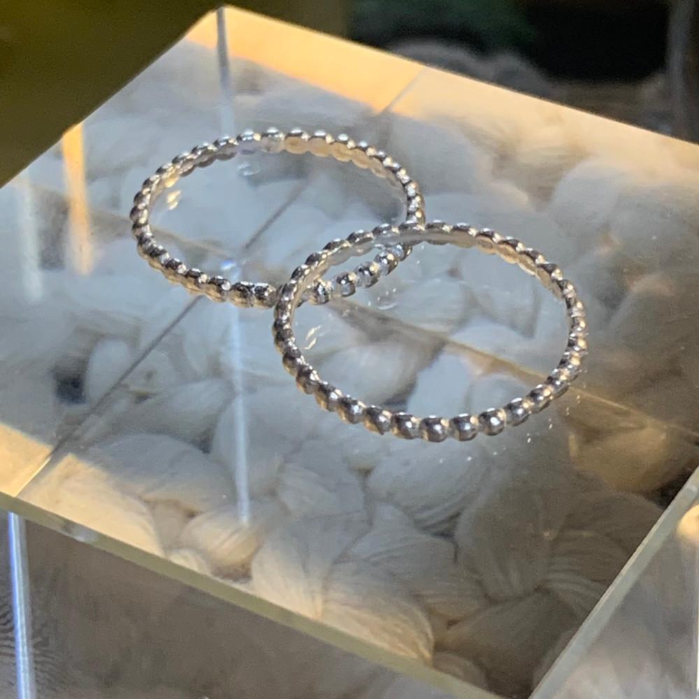 (키치앤피피)실버 925 슬림 도트 실반지