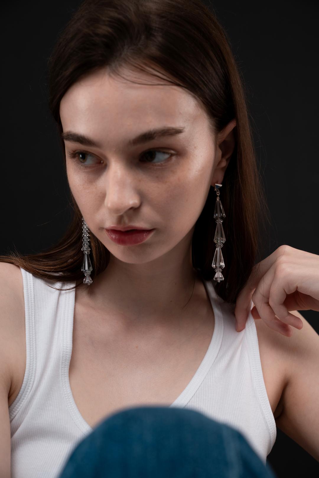 crystal layered earrings
