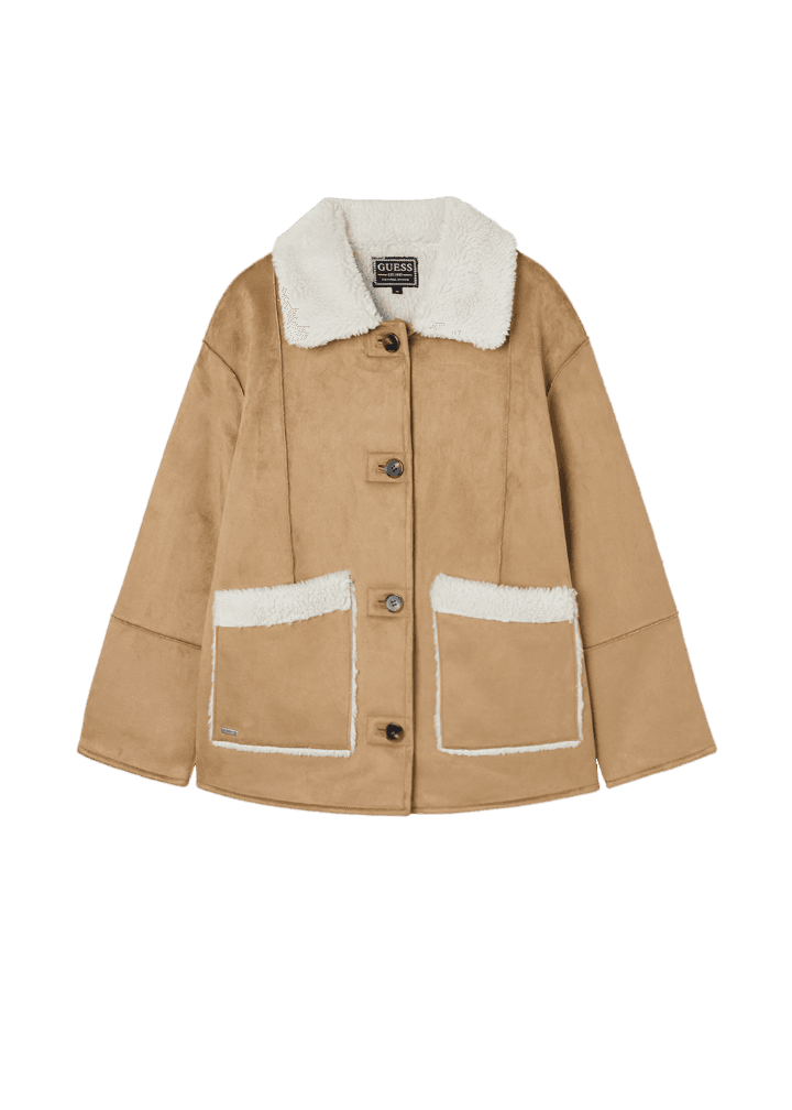 여성 인조 스웨이드 가죽 무스탕_CAMEL - 게스코리아