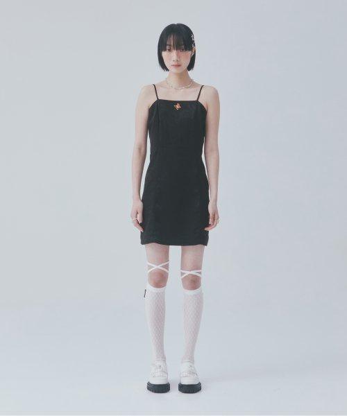 BACK STRING MINI DRESS_BLACK