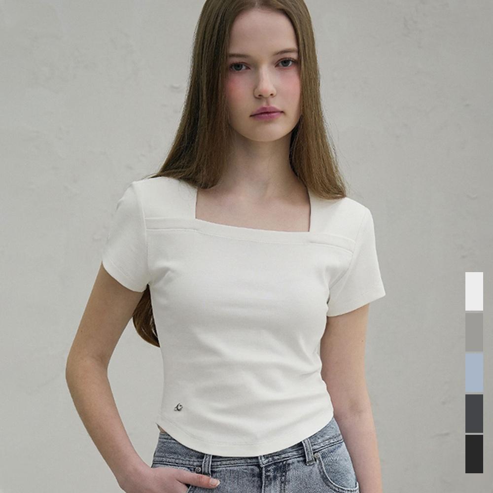 Renee Square Neck Slim T-Shirt - 5COL