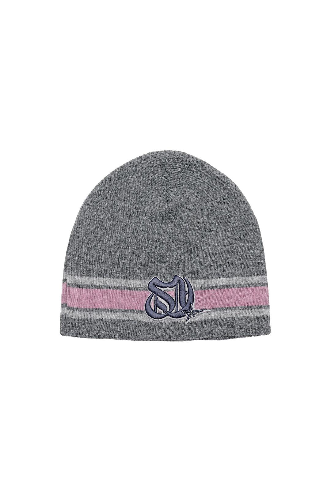 3D Monogram Stripe Beanie Melange Gray