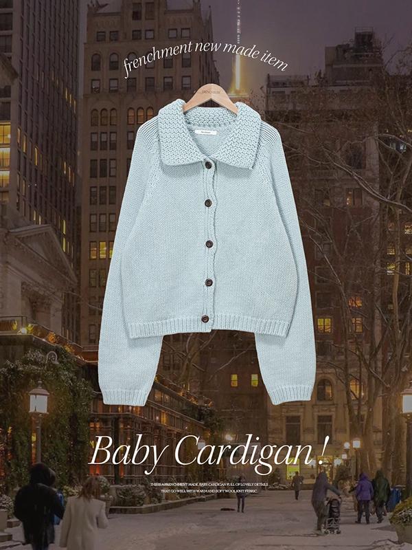 프렌치오브 [고퀄/도톰따듯][울60%/MADE]베이비 울 빈티지 겨울 코위찬 오버핏 니트 가디건(3color) 까슬거림X