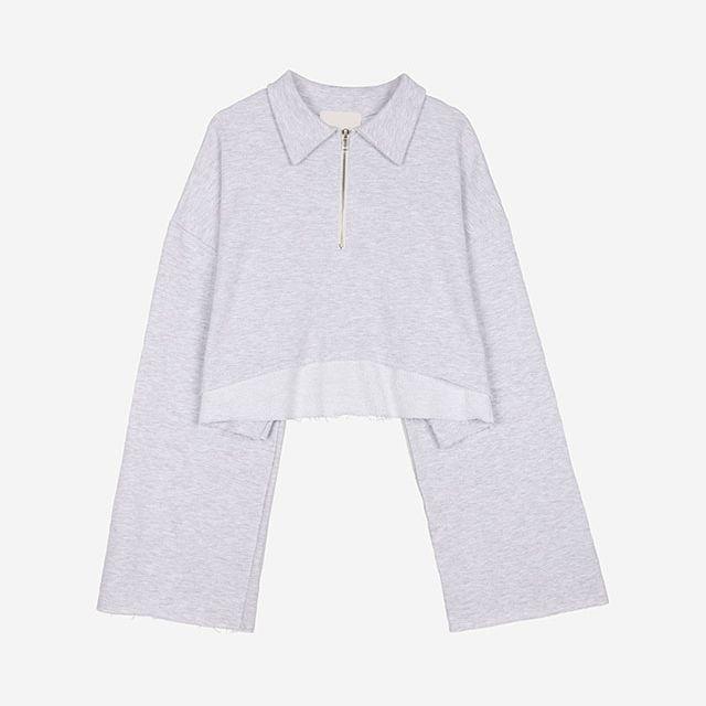 [SALE] CROP HALF ZIP SWEATSHIRT 크롭 카라 반집업 맨투맨