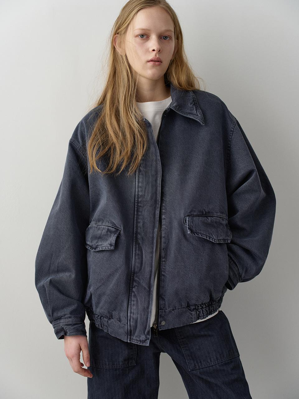 오버핏 유틸리티 코튼 블루종_vintage midnight