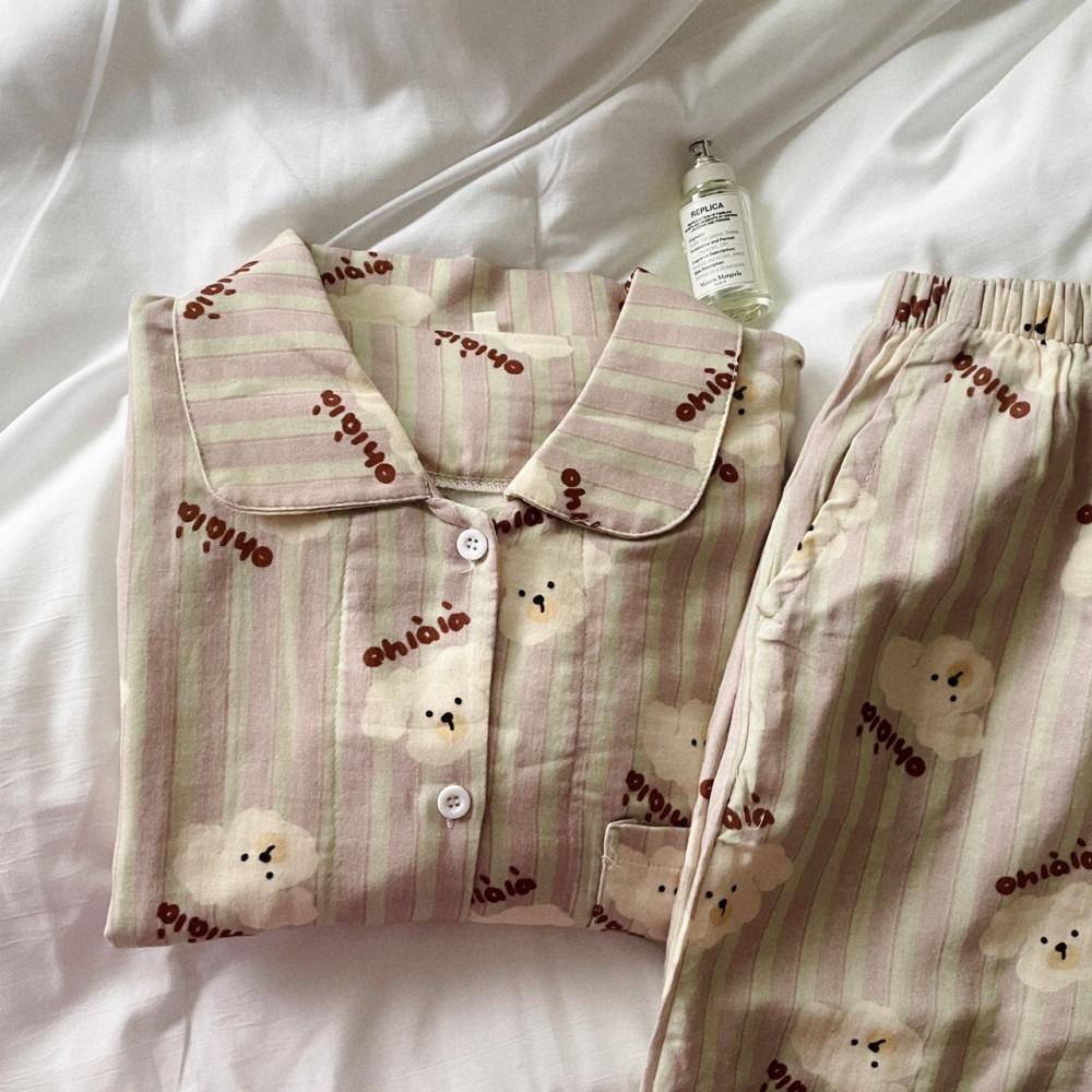 (only)체스트 넛 강아지 잠옷 세트 파자마파티 생일선물 홈웨어