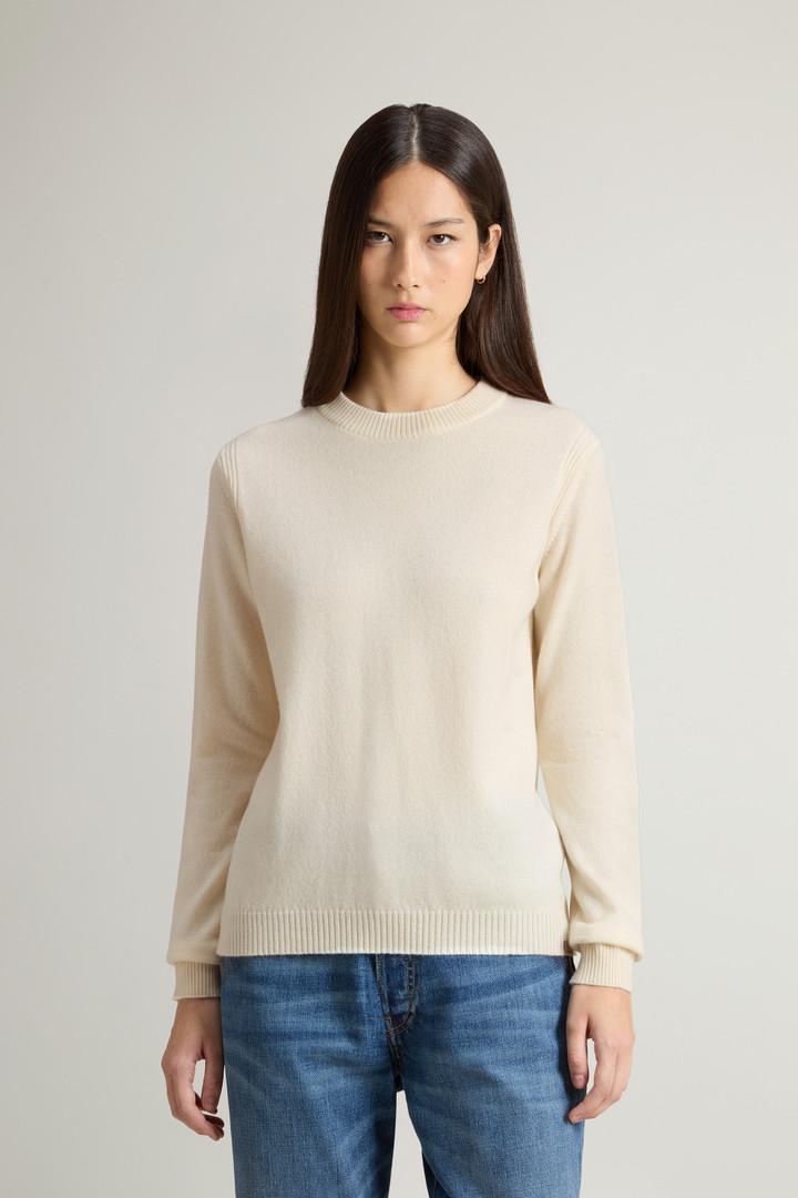 Pure Cashmere Sweater with Boat Neck - Women - White