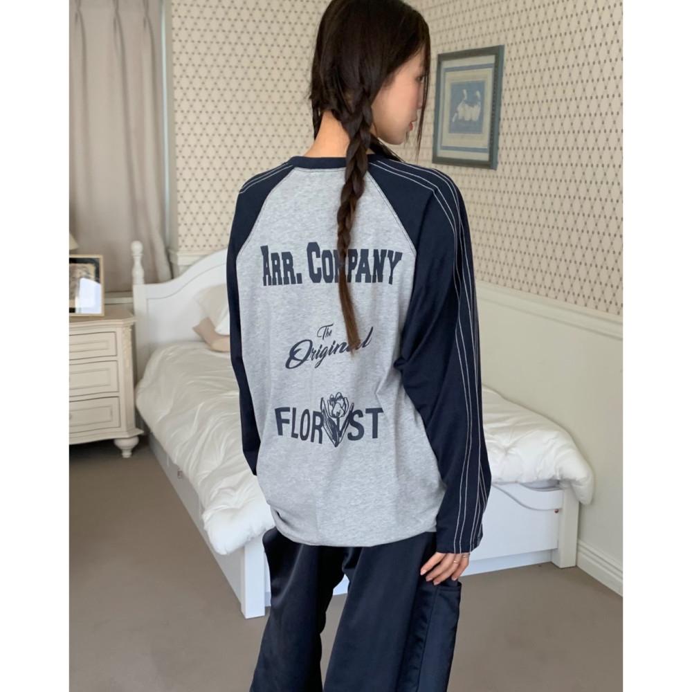 (아이 당일) Arr 아르 오리지날 티셔츠 나그랑 스티치 배색 오리지널 긴팔티 (2colors)