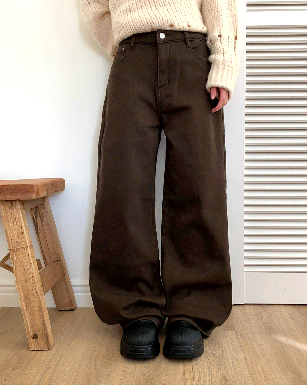 원더원더 [기모❄️/숏&롱] 테너 와이드핏 코튼 롱 팬츠