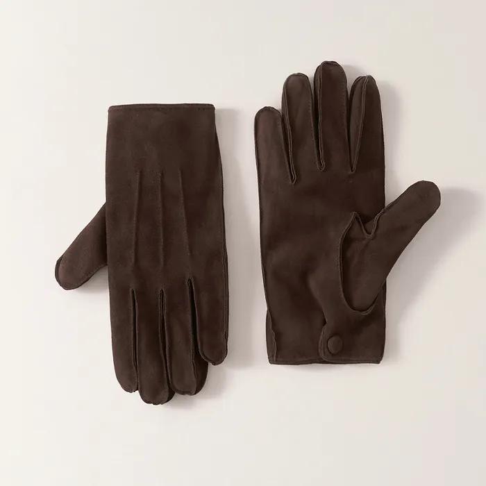 Gentle lamb skin gloves (Suede brown)