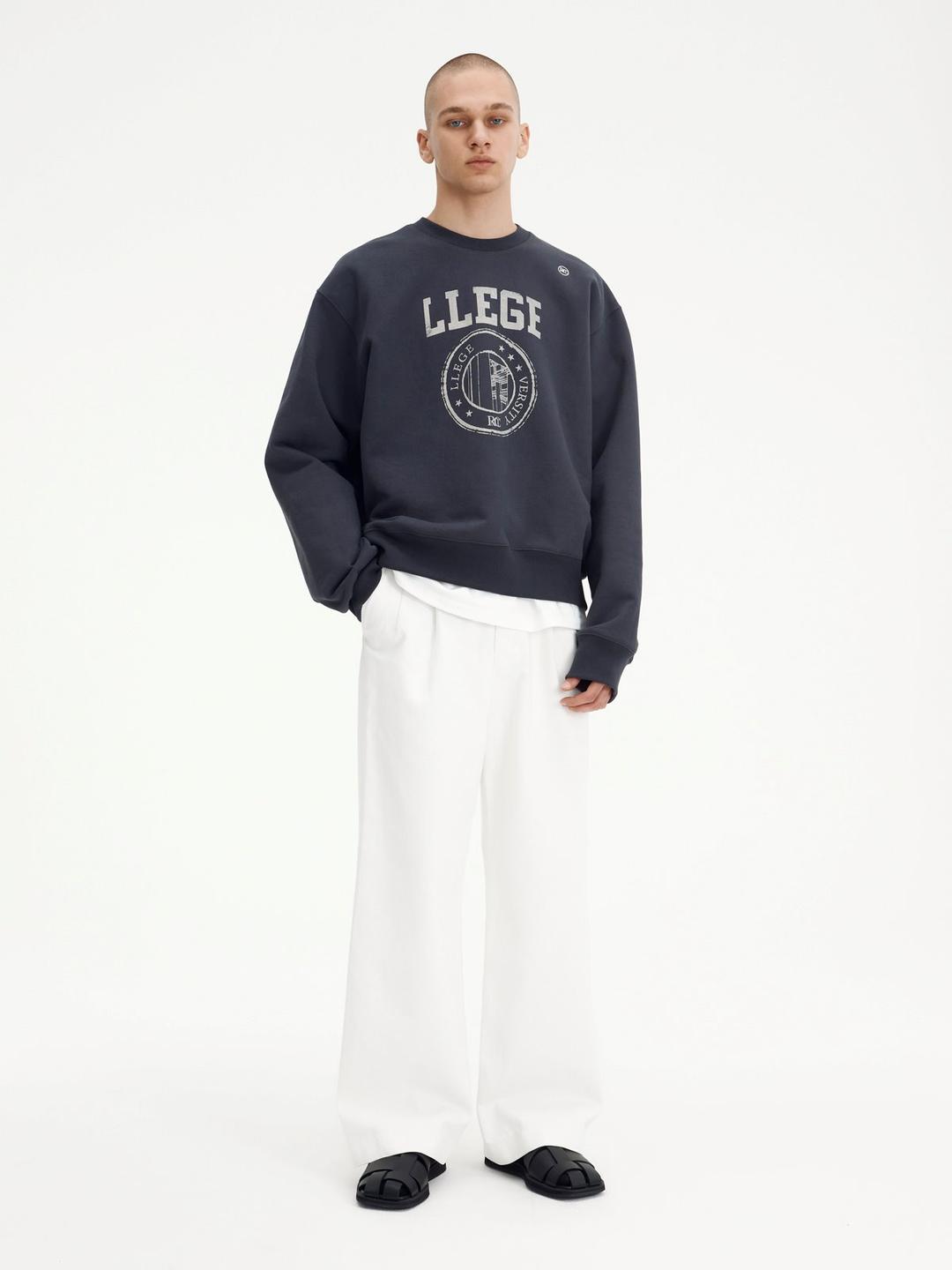 MENS LLEGE LOGO SWEATSHIRT (BLUISH CHARCOAL) 1/21~순차출고