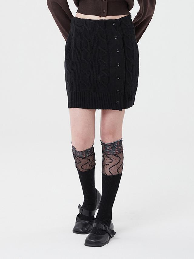 미세키서울 Shirring ruffle midi skirt BLACK - 위시버킷
