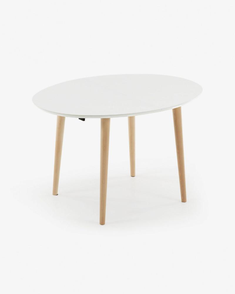 [케이브홈] OQUI 오퀴 화이트 원목 원형 확장 식탁 d900 d1200