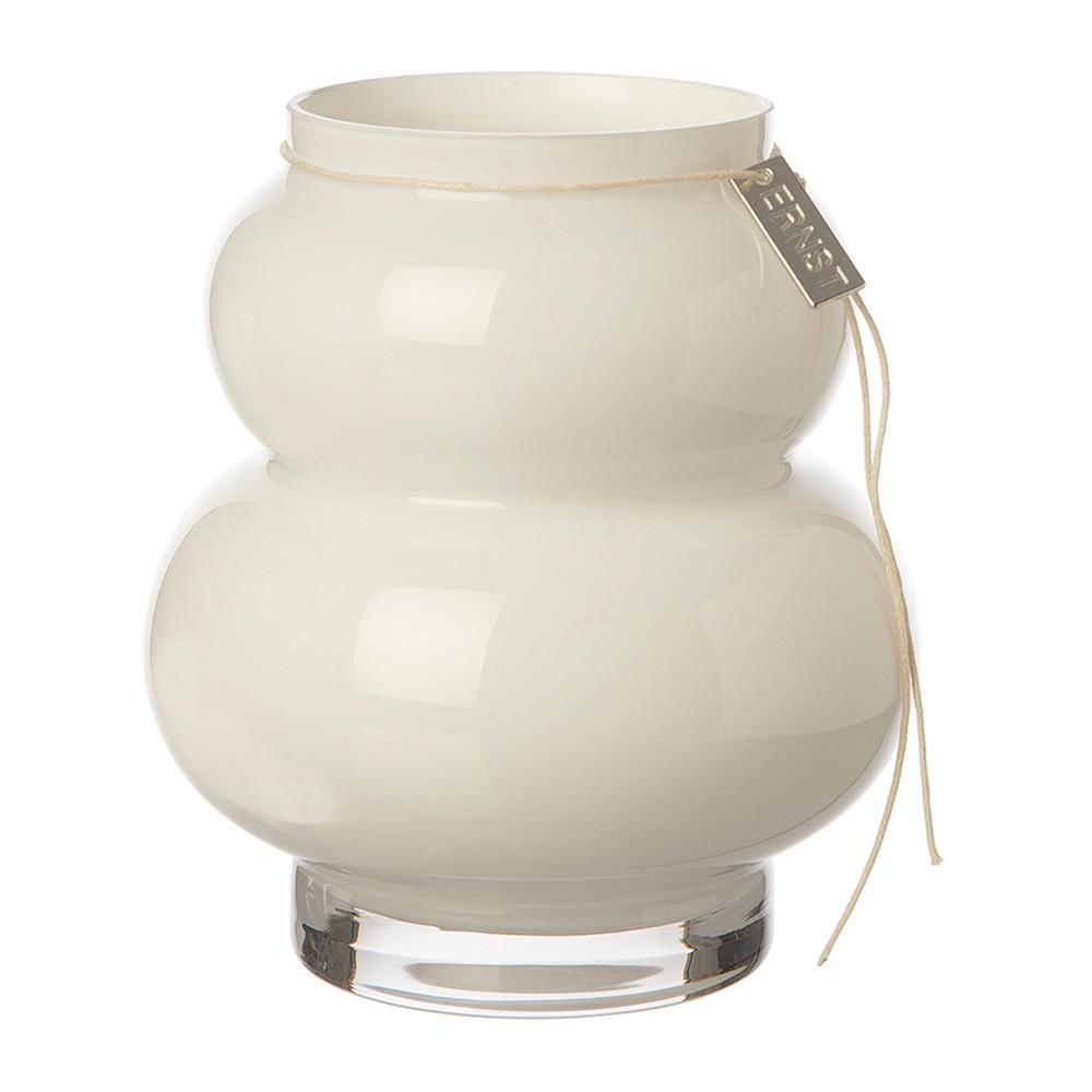 에른스트 글라스 화병 커브드 14 cm White