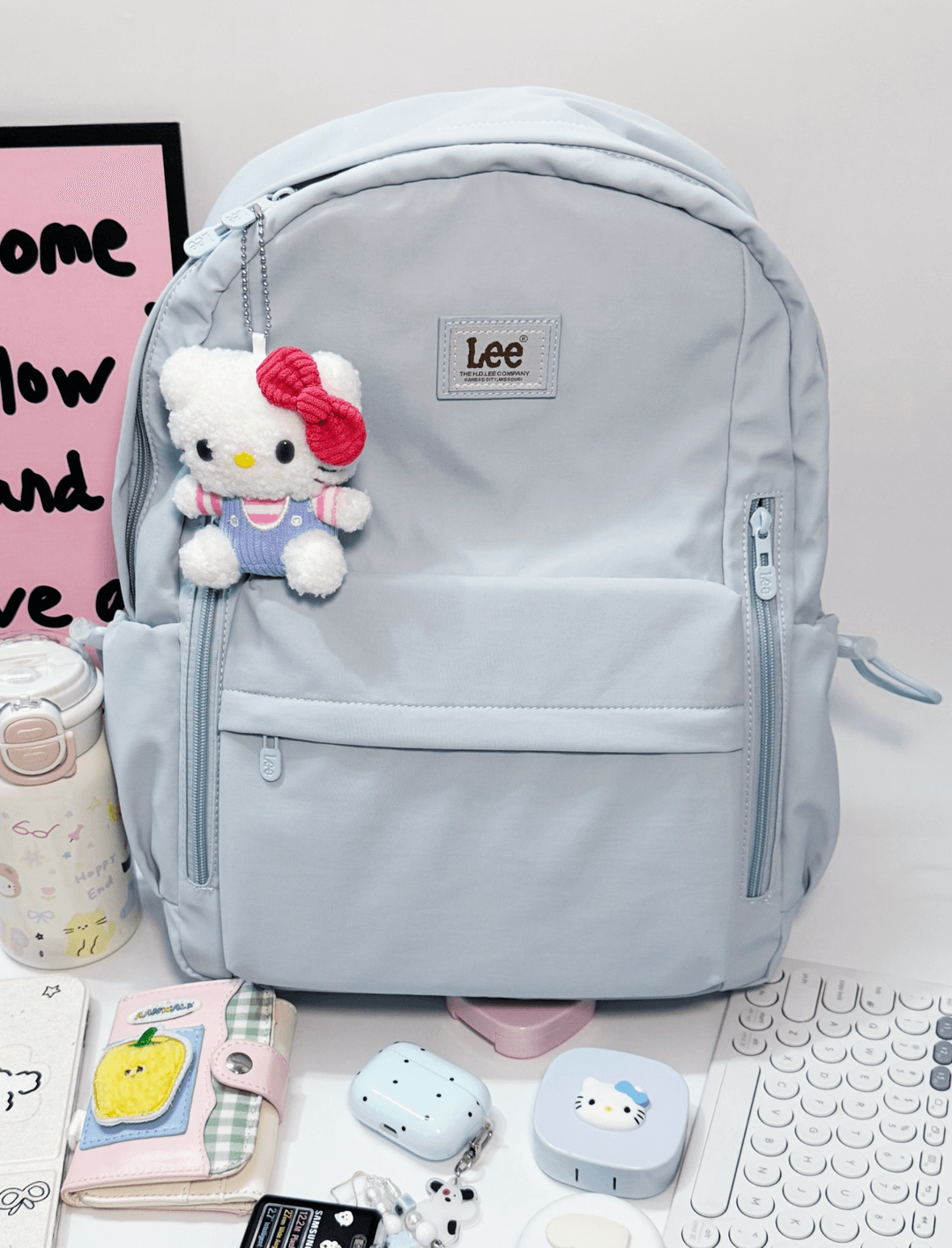 주데이 Lee 데일리 파스텔 백팩 블루 핑크 피치