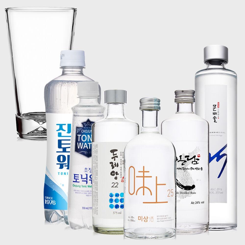 하이볼기획세트/문배술25,두레앙22,미상25,밀담24,하이볼잔,레몬토닉