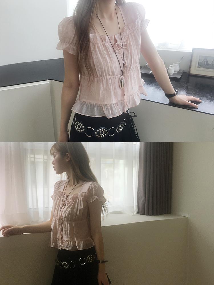 노비야카 [주문폭주🤍/반팔ver.추가] Blooming blouse (4col) *반팔핑크당일출고