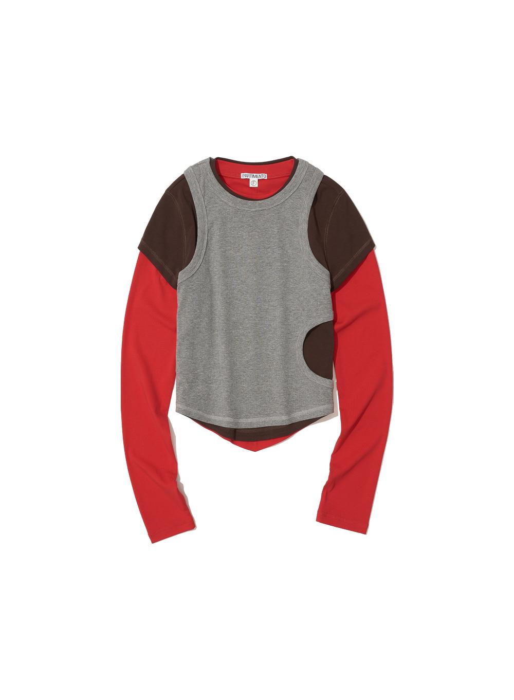 [WOMEN] 3 IN 1 LAYERED TOP_RED