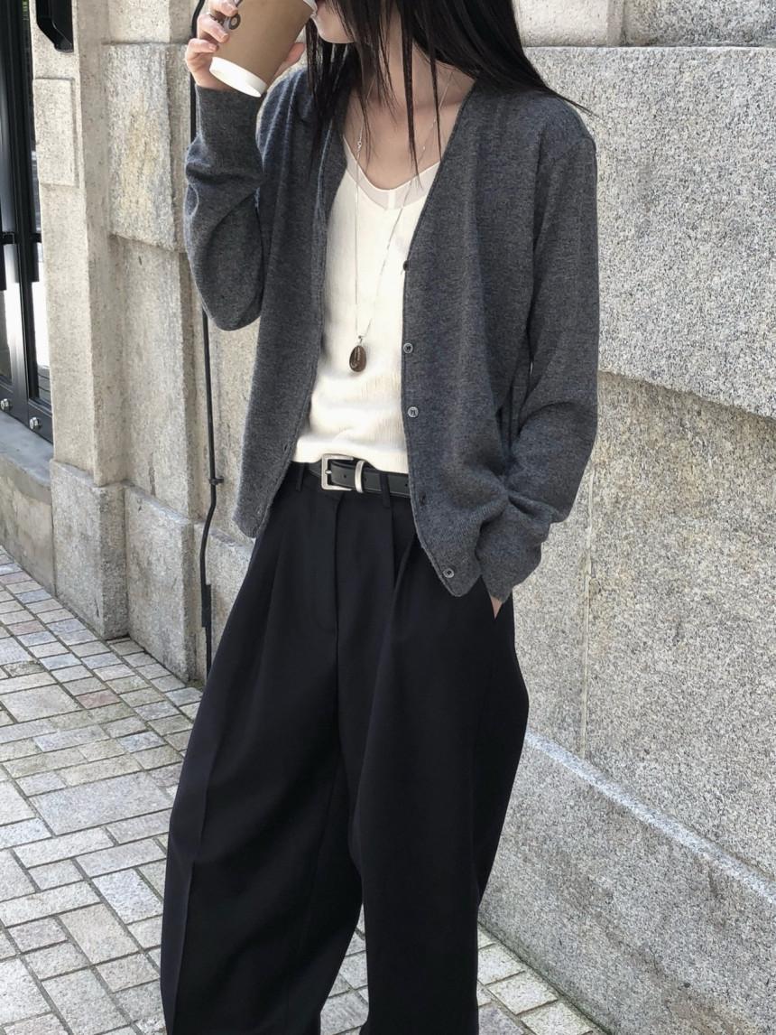 한시오분 (차,베,회 당일)르버터 드랜 브이넥 여리핏 긴팔 가디건