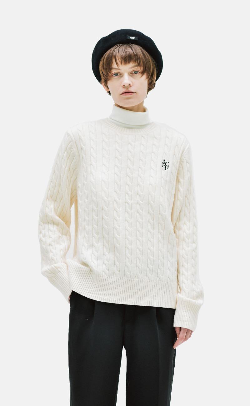 노엘 클래식 꽈배기 니트 / ivory