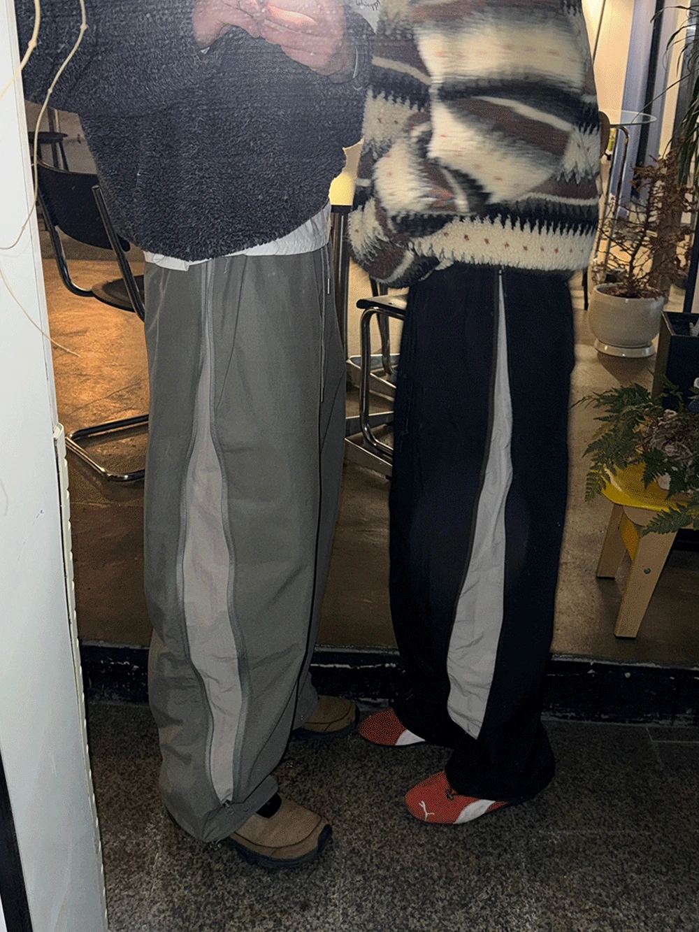 [기모 안감 / 프리미엄 합포 나일론] Crack Zipper Winter Nylon Pants