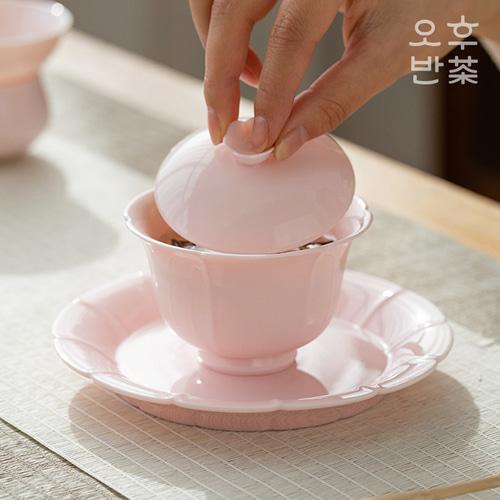 벚꽃핑크 개완 개완배 경덕진 다관 차호 차우리기 다도