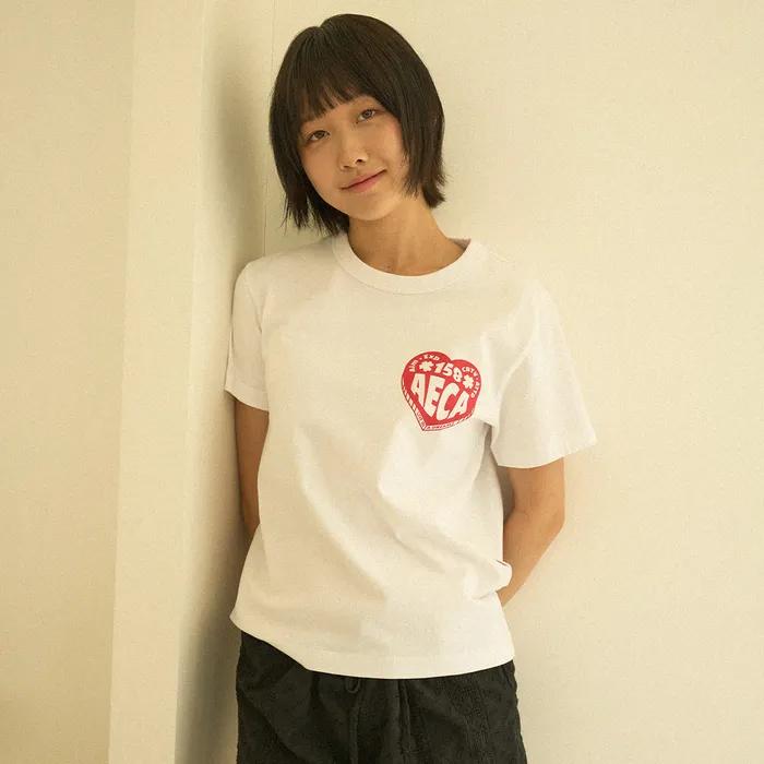 AECA LOVE HALF SLEEVE-WHITE