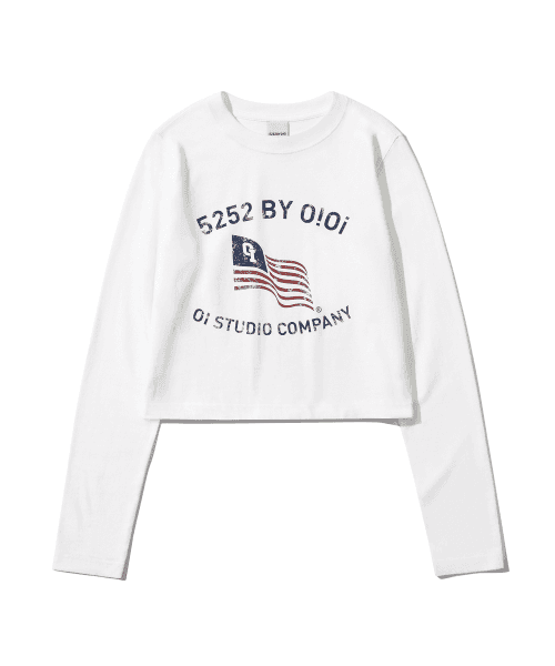 OLD GLORY CROP T-SHIRTS [WHITE]