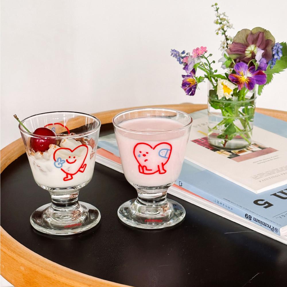귀여운 고블렛잔 집들이선물 신혼부부 유리잔 세트 160ml