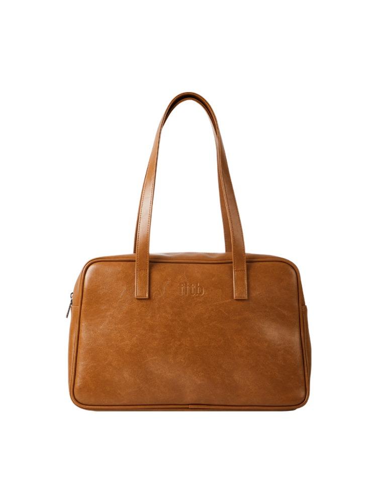 Trapezoid Shoulder Bag (crack)(camel)