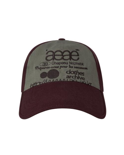 WEB LOGO 5 PANNEL BALL CAP [BURGUNDY/GREY]