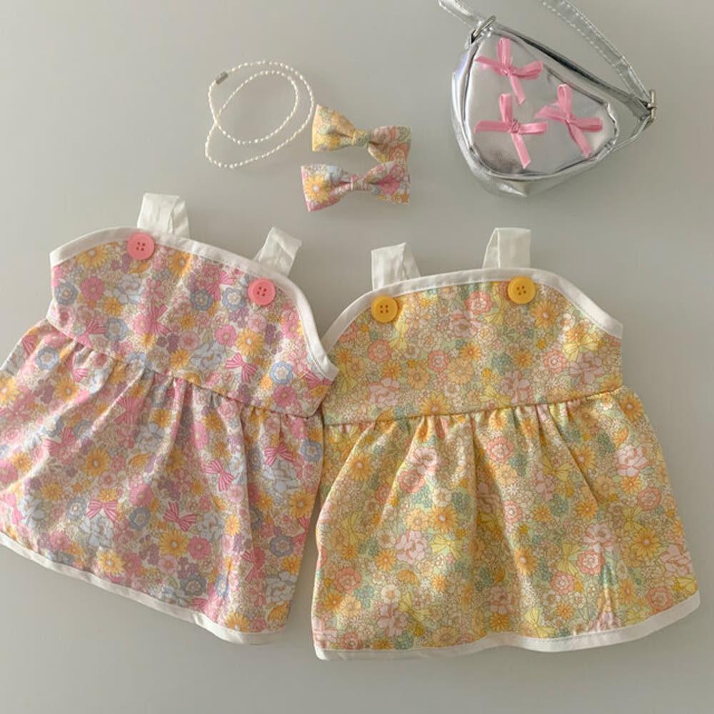 강아지원피스 블루밍 멜빵 원피스 옐로우 S