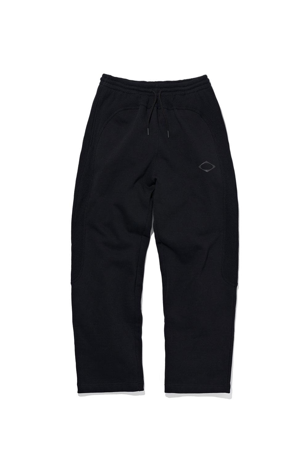 RHOMBUS WAFFLE SWEAT PANTS_BLACK