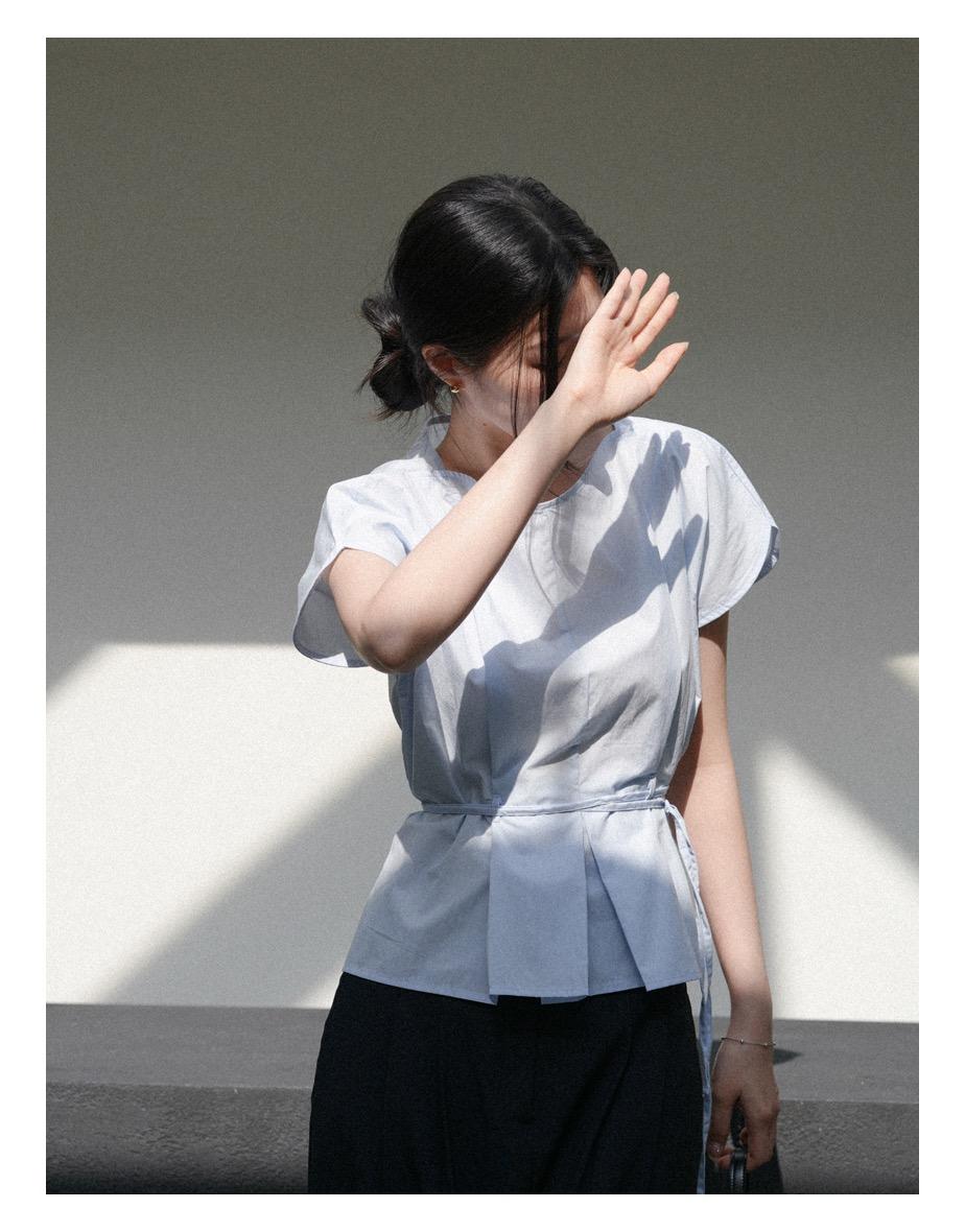 [5일소요] [half_sleeve] [strap_set] 프랑 하프 블라우스 (3colors)