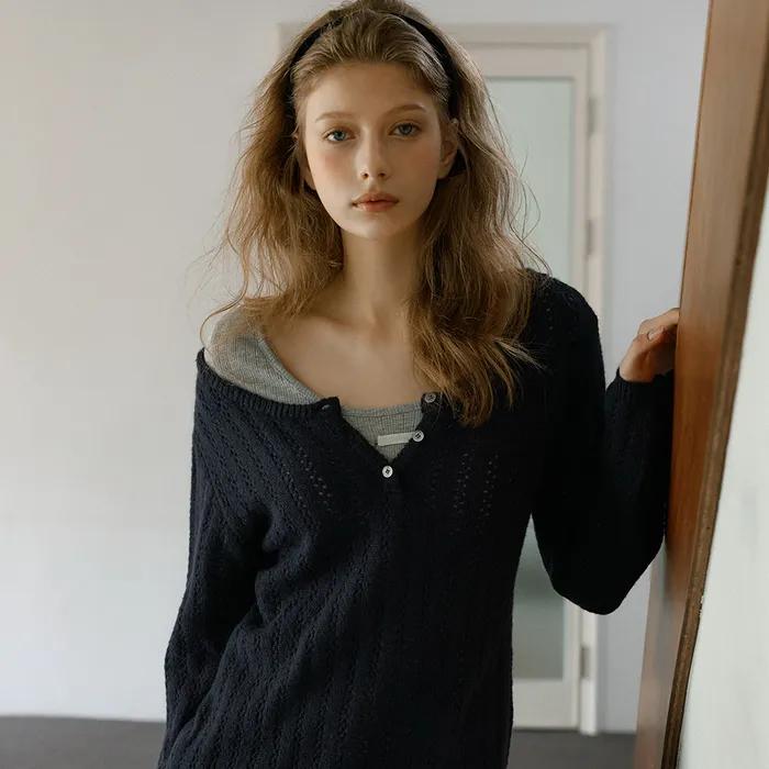 블레이크 울 니트 원피스 ( 네이비 )