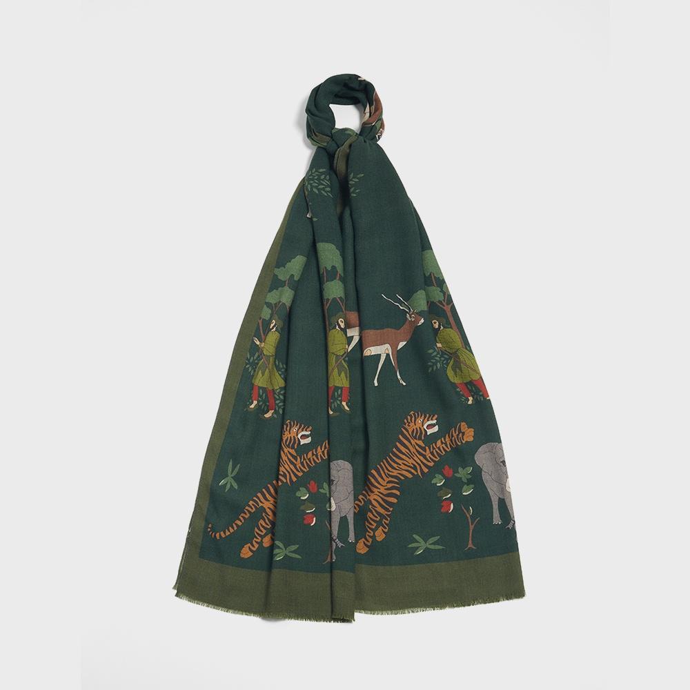 GREEN TIGER PATTERN SCARF (ARCURI SPECIAL 011-3)