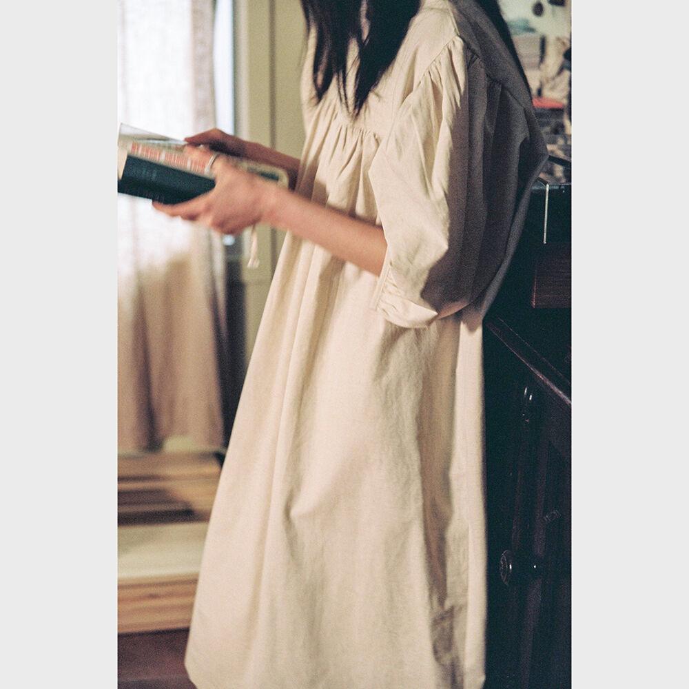 OSU Puff Sleeve Dress, ecru