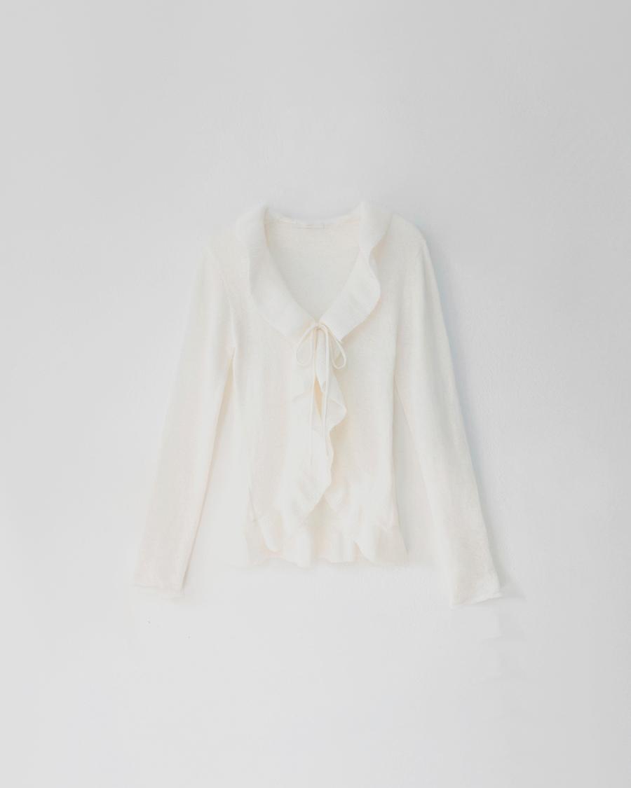 [2ND]Senne ruffle cardigan(ivory)